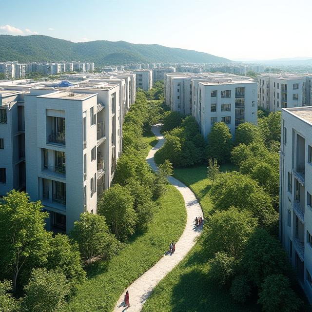 녹지가 어우러진 주거 단지 전경