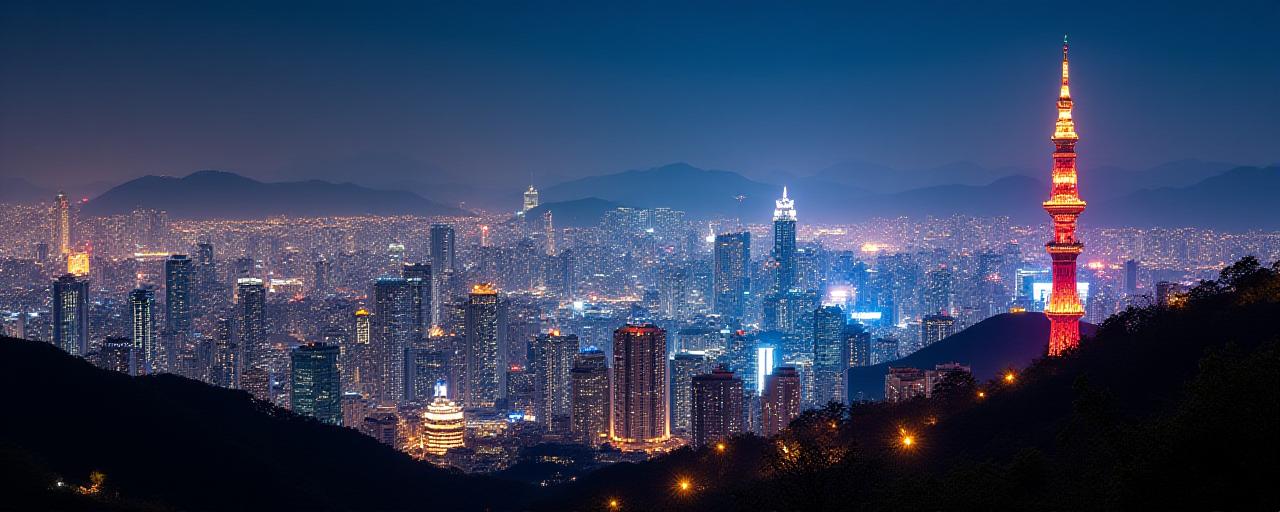 서울 남산타워가 보이는 야경